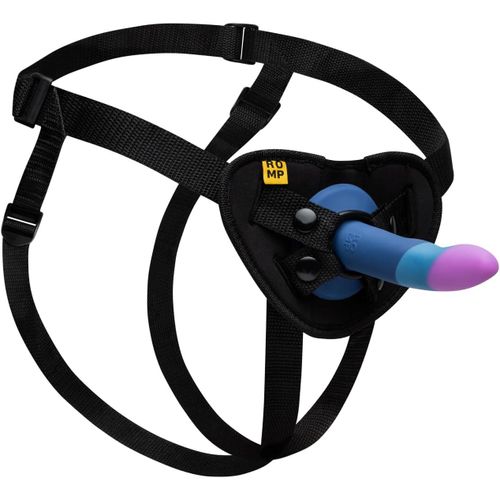 Eryi-Piccolo Pegging Kit - Strap On Dildo 14cm Silicone - Harnais Ajustable Strap On Kit Avec Dildo À Ventouse - Point-P & Point-G Dildo Incurvé - Lavable En Machine