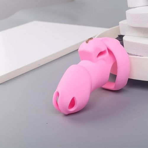 Eryi-Cage De Chasteté Silicone Pénis Cage Chastete¿E Ceinture Chastetée Homme Chastity Cage Chasteté Pour Pénis Cock Cage Penis Cage Jouet Sexualité Homme Sextoy Couple (Pink,Long/105mm)