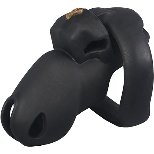 Eryi-Cage De Chasteté Silicone Pénis Cage Chastete¿E Ceinture Chastetée Homme Chastity Cage Chasteté Pour Pénis Cock Cage Penis Cage Jouet Sexualité Homme Sextoy Couple (Black,Short/90mm)