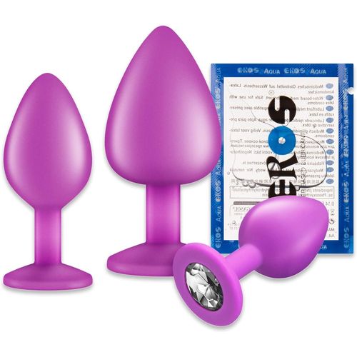Eryi-Plug Anal Sex Toy En Silicone Pour Homme, Femme & Couples ¿ S, M, L ¿ Lubrifiant Anal Gratuit ¿ Pourpre (Diamant Blanc)