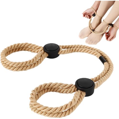 Eryi-Réglable De Bondage Bdsm Menottes Masque Pour Les Yeux En Dentelle, Sexy Cordes De Bondage Pour Poignets Et Chevilles, Sexy Bondage Accessoires De Jouets Sexuels Pour Jeux Érotique Sex Toys,Beig
