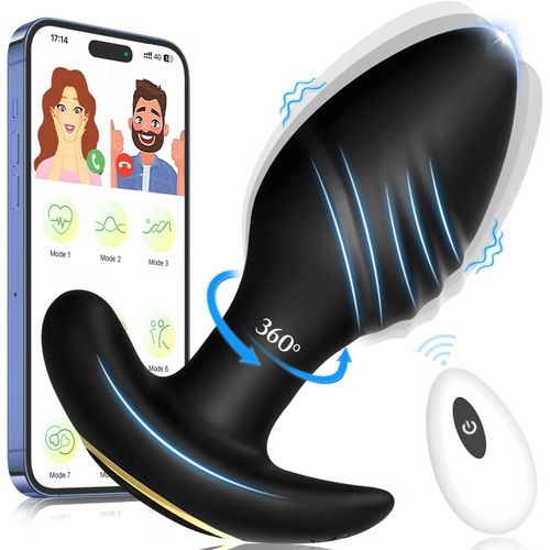 Eryi-Plug Anal Vibromasseur Sex Toy¿S Femme Homme Plug Femme Débutante Plug Vibrant Rotatif À 360° Avec 9 Modes Sextoy Homme Plug Anale,Prostate Homme Sex Toys Anals Couple Plugs Anals Avec App (Noir
