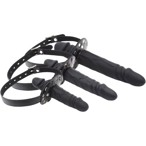 Eryi-Gode Verrouillable Dildo Gag Bouche Bâillon, Réglable Bâillon Godemiché À Cadenas Bondage Sm Gode Anus Masturbateur Sex Toys Esclaves Butt Plug Jouets Sexuels Pour Homme Femme