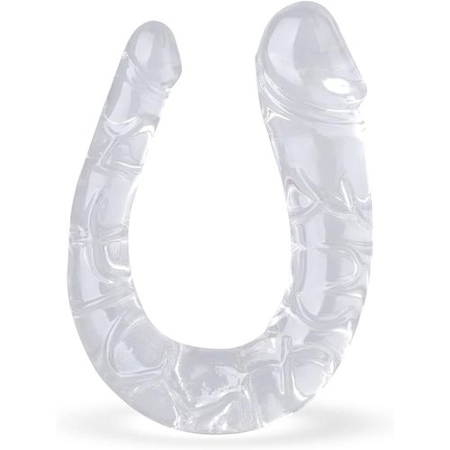 Eryi-Double Tete Gode Réaliste Gode Anal Géant,Plug Anal Transparent Butt Plug Pour Lesbiennes,Double Gode Anal Flexible Jouets Sexuels Pour Femmes Hommes Couples Sex Toys Extreme (Xl)