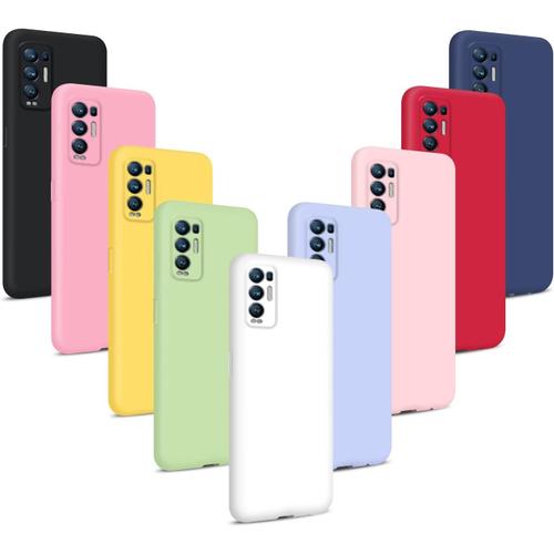 9x Coque Pour Oppo Find X3 Neo 5g, Coque De Protection Ultra Mince En Silicone Tpu Souple Rouge + Rose Clair + Violet + Jaune + Rose Foncé + Vert + Noir + Bleu Foncé