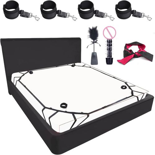 Eryi-Kits De Bondage Attaches De Lit Érotique Bdsm Sex Menottes Sextoys, Sm Set Adultes Toy Parfait Ensemble De Jouets Sexuels Érotiques Retenue Et Bondage Attaches De Cheville Pour Débutants Et Coup