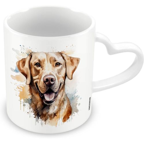 Eryi-, Tasse En Céramique Labrador, Tasse À Café Et Chocolat Chaud, Poignée En Forme De C?ur, Collection Love My Dog, 315 Ml, Taille Unique, Blanc