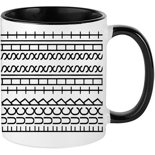 Eryi-Message Caché - "F*Ck This Shit" Illusion D'optique Design Intérieur Tasse Colorée Tasse À Café Tasse À Thé En Céramique (Noir)