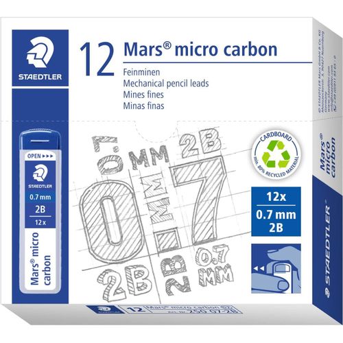 Eryi-250 07-2b Mina Sottile Micro, 0.7 Mm 2b, 12 Pezzi