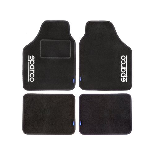 Sparco Tapis De Sol Tapis De Voiture Toutes Saisons 4 Pièces Avec Ligne Bleu