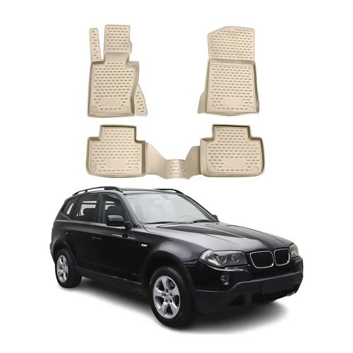 Omac 3d Tapis De Sol Pour Bmw X3 E83 2003-2010 Caoutchouc Tpe Beige