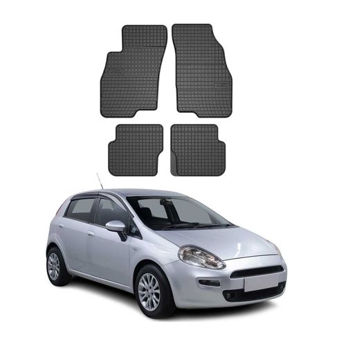 Tapis De Sol Pour Fiat Punto 2012-2018 Caoutchouc Noir