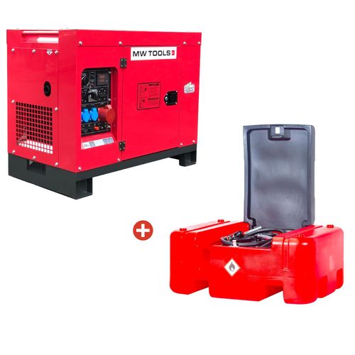 Groupe électrogène diesel 10kW + station de ravitaillement 210L MW Tools DG100EPACK1 DG100EPACK1