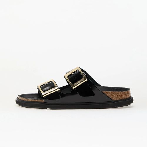 Baskets Birkenstock Arizona Droplet Buckle Natural Leather Patent Highsshine Black Eur