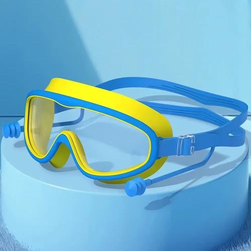 Lunettes De Natation D'été En Silicone,Monture Avec Bouchons D'oreilles Pour Hommes Et Femmes,Pièces Professionnelles Anti-Buée Hd - Type C161-Blue Yellow