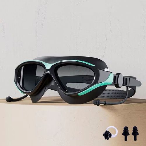 Lunettes De Natation À Grande Monture,Anti-Buée,Professionnelles,Haute Définition,Réglable,Large Champ De Vision Pour Hommes Et - Type Bleu-Autre
