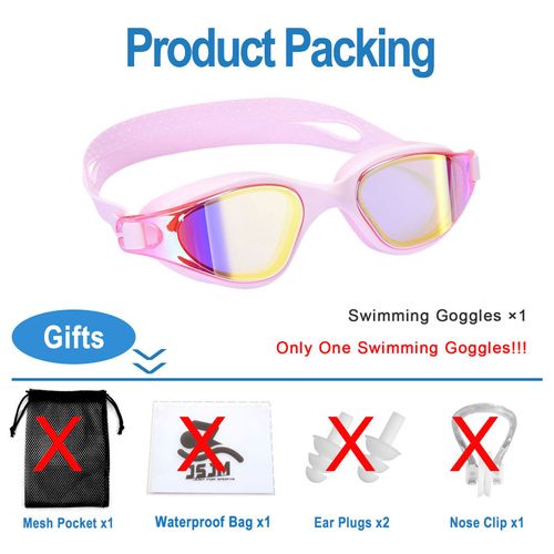 Lunettes De Natation Unisexes Pour Adultes - Lunettes De Natation Antibuée Pour Hommes Et Femmes - Lunettes De Natation Professionnelles Imperméables Et Réglables En Silicone - Type Only -Pink #B