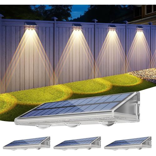 Blazeflux-Lampes Solaire Cloture Exterieur Ip67 3000k/4500k/6500k, Led Luminieux, Pour Jardin Rampe Escalier Piscine (Lot 4)