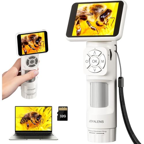 BLAZEFLUX-Microscope numerique JL113 portable 2.8 pouces IPS anti-tremblement 1080P lumiere, camera enfants et adultes, kit
