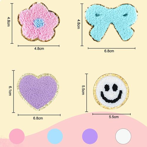BLAZEFLUX-Patchs Chenille Lettres Autocollants DIY - 136 Pieces Flou Mignon Varsity Decoration Vestes Jeans Cadeau