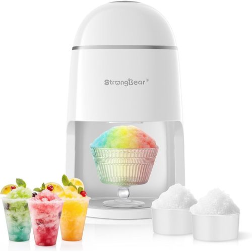 BLAZEFLUX-Machine a glace pilee electrique avec 2 moules plastique 1 verre 1 tapis anti-derapant blanc pour slushies