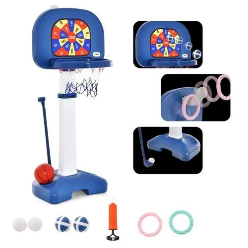 Panier De Basket 4-En-1 Pour Enfant Costway Avec Jeu D'anneaux, Balle Collante, Golf Et Jeu De Anneaux Pour Garçons Et Filles