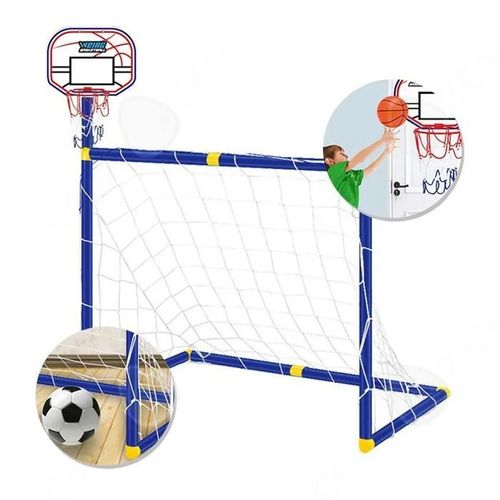 But De Foot Et Panier De Basket 2 En 1 - Non Spécifié - 88 Cm - Abs - Pour Enfants - Mixte
