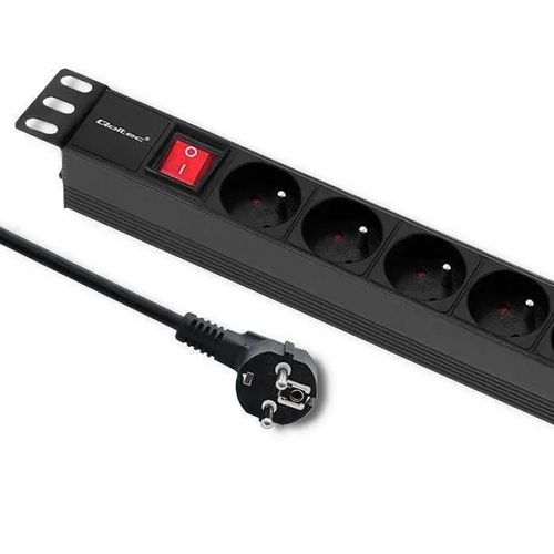 Qoltec Power strip for RACK 1U 16A, PDU, 8xFRENCH, 2m - 5901878544717