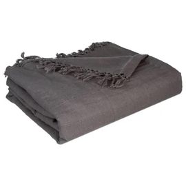 Jeté De Lit En Coton - Gris 230x250 Cm - Gris - Atmosphera Createur D'interieur