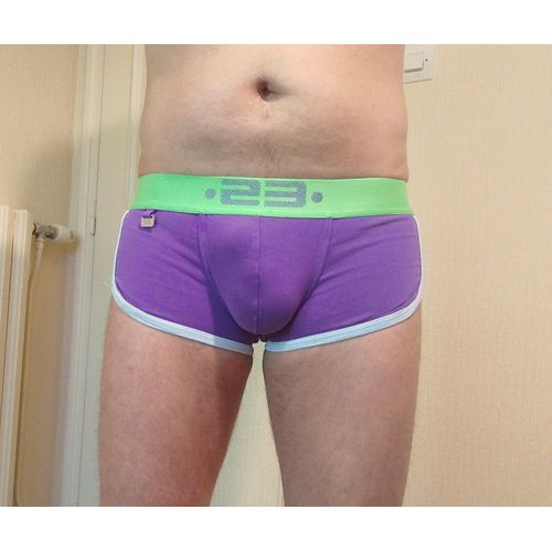 Shorty Homme Mauve Et Vert Es Collection Taille M