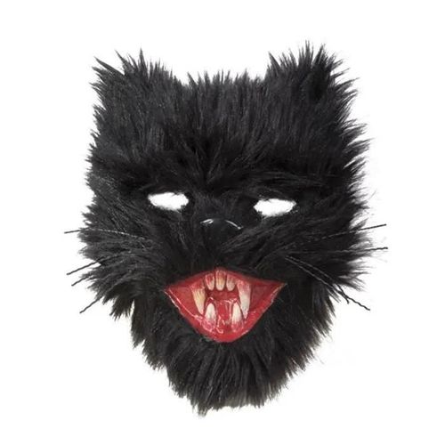 Masque Chat Diabolique Peluche Blanc