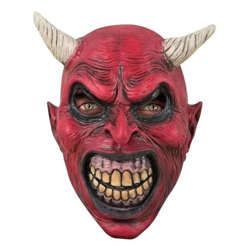 P'tit Clown Re82180, Masque Adulte Latex Intégral Diable Rouge