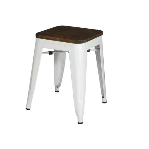 Tabouret Vintage Liv H46 Cm - Blanc Mat