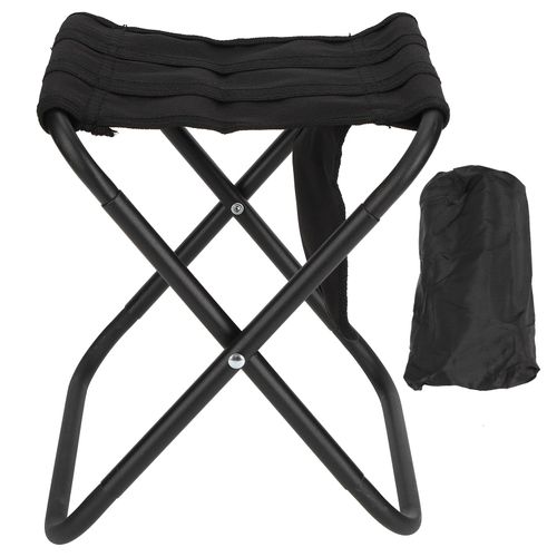 Hjlian Tabouret Pliant Portable Noir, Chaise Legere Pour Randonnee, Voyage, Equipement De Camping En Plein Air