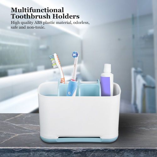HJLIAN Support de rangement multifonctionnel pour salle de bain, porte-brosses a dents, bleu, grande taille