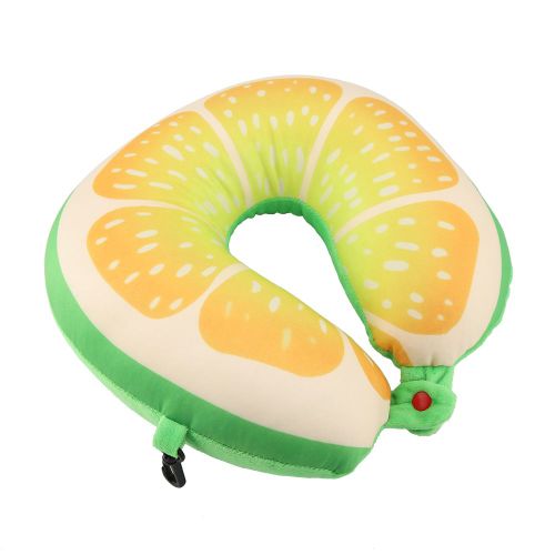 HJLIAN Coussin de voyage en forme de U, joli coussin de nuque a motif de fruits, pour la maison et le bureau, orange