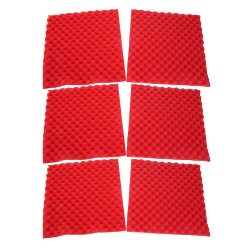HJLIAN Panneaux acoustiques en mousse pour studio, absorption acoustique, traitement acoustique, panneaux muraux (rouge, 6 pieces)