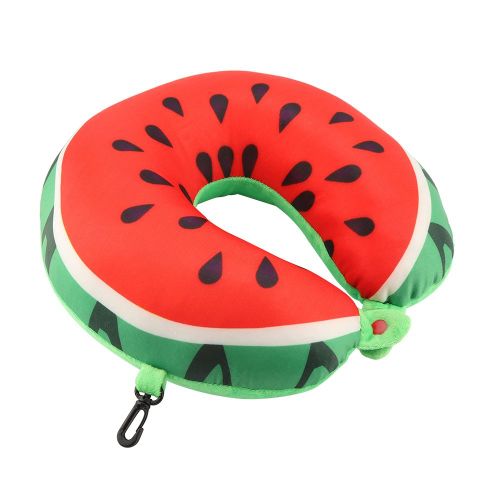 HJLIAN Coussin de voyage en forme de U, joli coussin de nuque a motif de fruits pour la maison et le bureau, motif pasteque