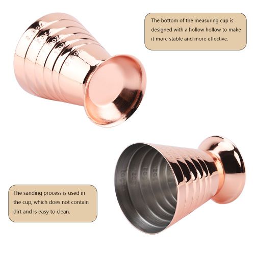 HJLIAN Doseur de 75 ml pour cocktails, cocktails, vin, barman, verre doseur (rose)
