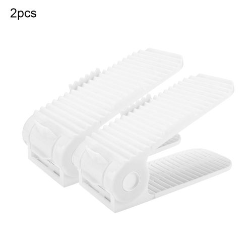 Hjlian Lot De 2 Etageres A Chaussures Reglables Et Peu Encombrantes, Blanches
