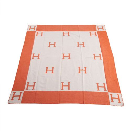 Hjlian Couverture Douce En Tartan Pour Femme, Echarpe Chaude, Chale Tendance (Orange)