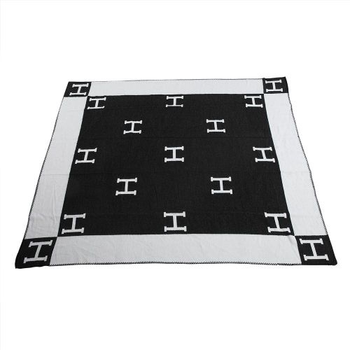 Hjlian Couverture Douce En Tartan Pour Femme, Echarpe Chaude, Chale Tendance (Noir)