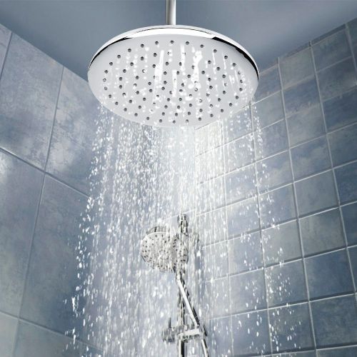 HJLIAN Pommeau de douche ultra-mince de 9 pouces, chrome haute pression, economie d'eau, accessoire de bain