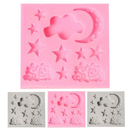 Hjlian Moule A Gateau En Silicone, Motif Etoiles, Lune Et Nuages, Pour Chocolat, Patisserie, Diy