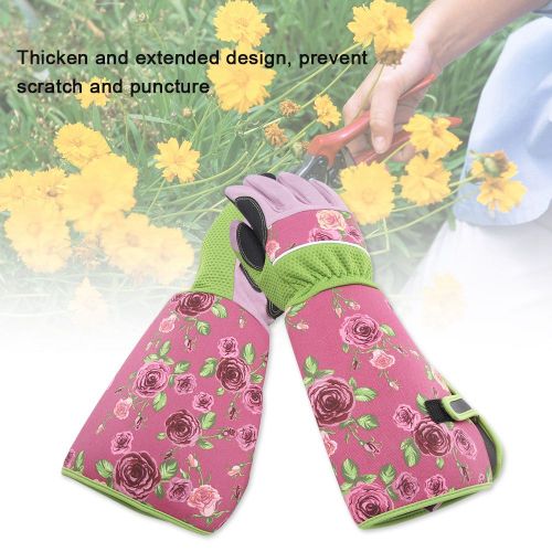 HJLIAN Gants de jardinage longs et resistants aux perforations pour la taille des rosiers (rose)