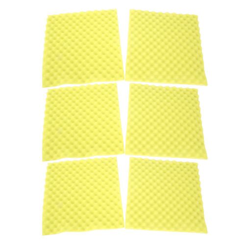 HJLIAN Panneaux acoustiques en mousse pour studio, absorption acoustique, traitement acoustique, panneaux muraux (jaune, 6 pieces)