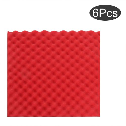 HJLIAN Panneaux acoustiques en mousse pour studio, absorption acoustique, traitement acoustique, panneaux muraux (rouge, 6 pieces)