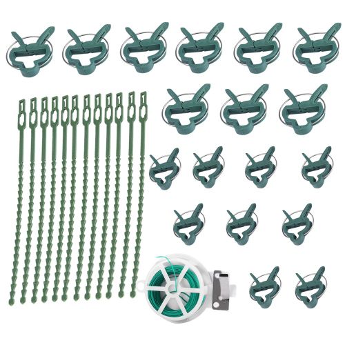 HJLIAN Ensemble de 31 attaches et pinces pour plantes, fil de reliure, pinces pour plantes, jardinage
