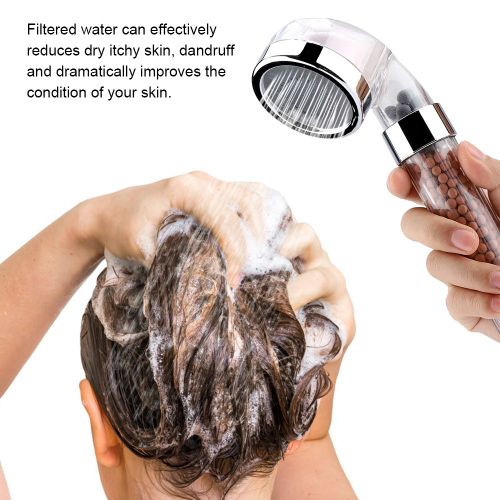 HJLIAN Pommeau de douche a main a haut debit, filtre a double etage pour eliminer la durete et le chlore (lavande)