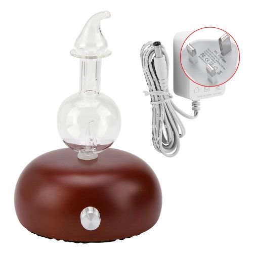 Hjlian Diffuseur D'huiles Essentielles Reglable Et Sain, Nebuliseur D'air Pour Chambre A Coucher, 110-240 V (Marron Fonce, Prise Britannique) 